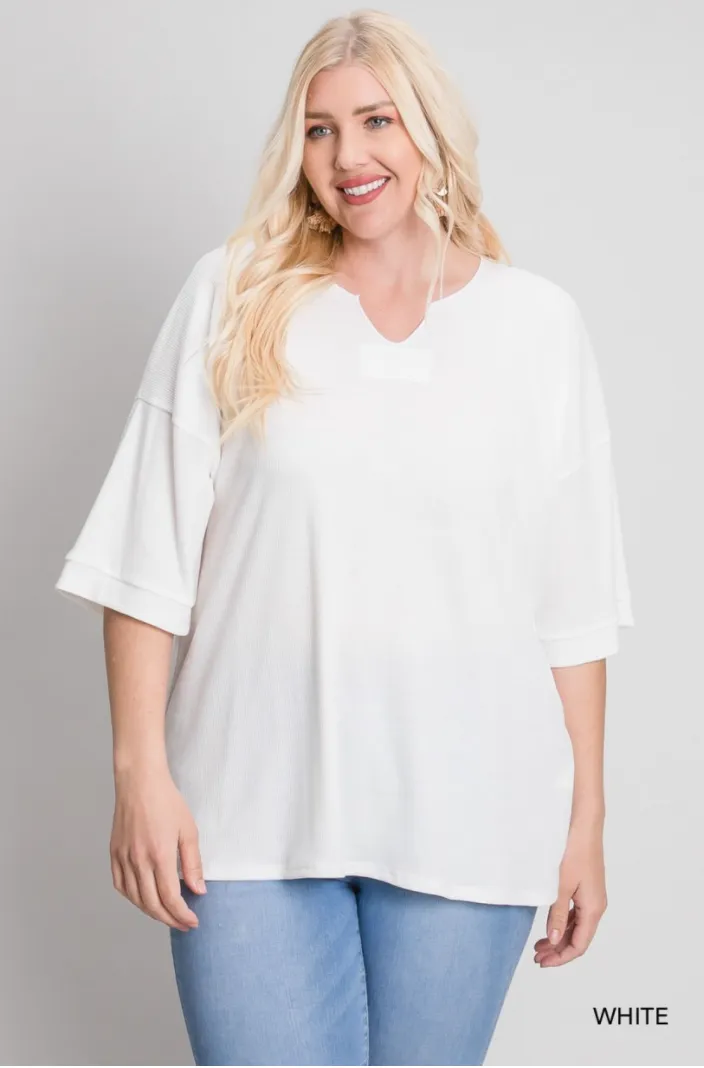 Jaidyn Thermal Short Sleeve Top-3 Colors Available
