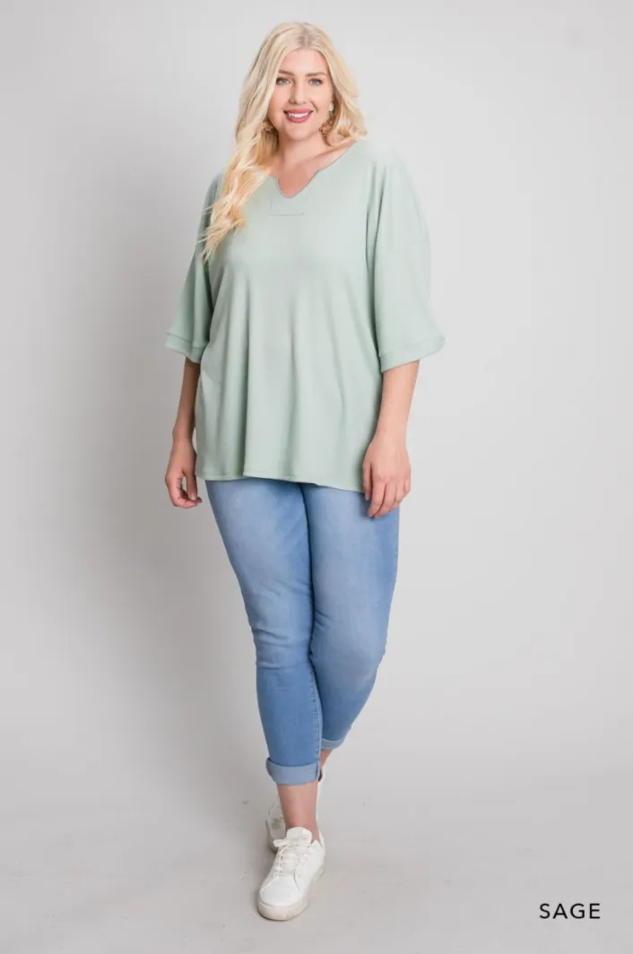 Jaidyn Thermal Short Sleeve Top-3 Colors Available