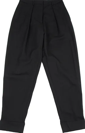 Jean Paul Gaultier Paris. FOR SEPT. PREMERIES. Black Wool Tuck Pants
