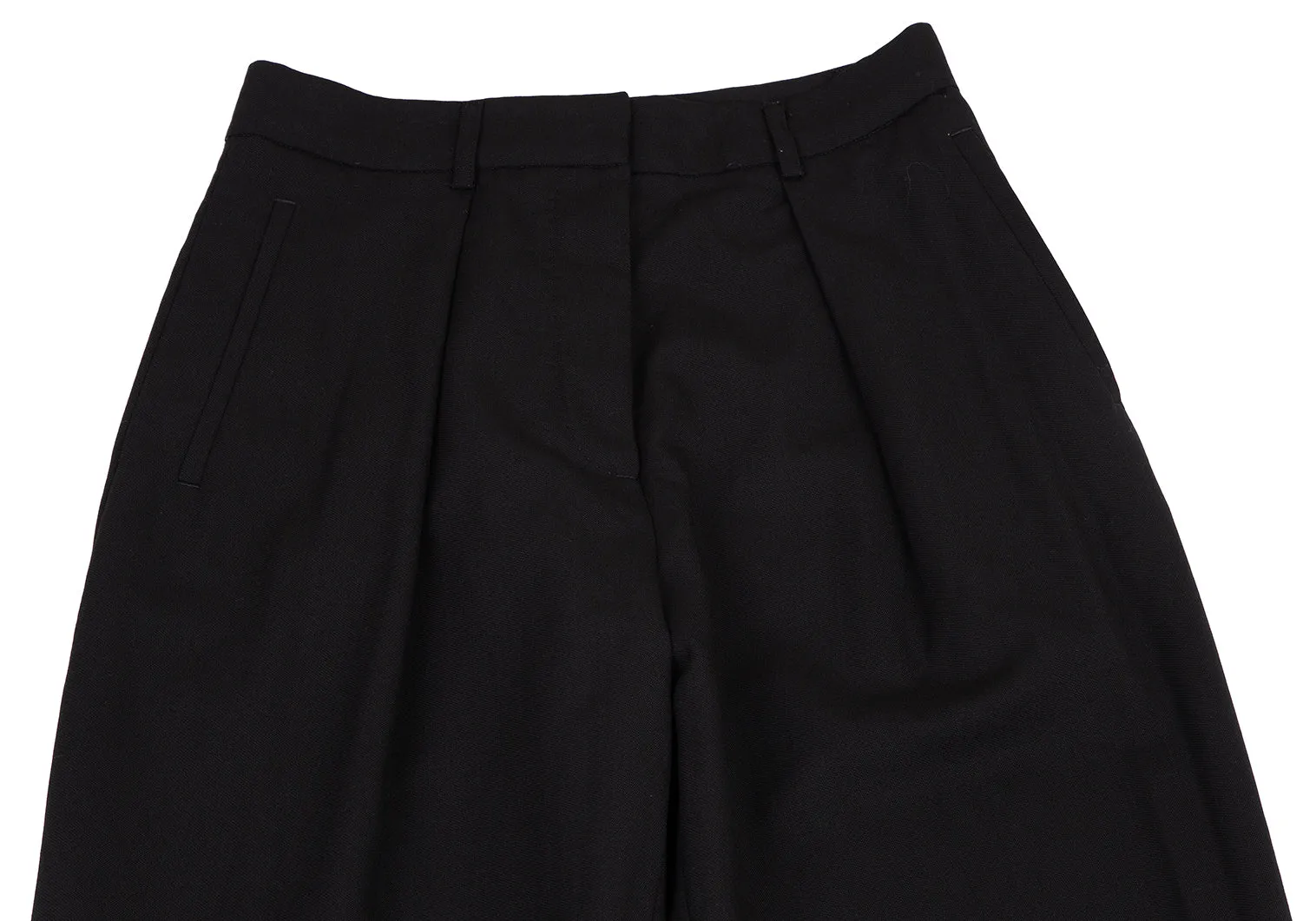 Jean Paul Gaultier Paris. FOR SEPT. PREMERIES. Black Wool Tuck Pants