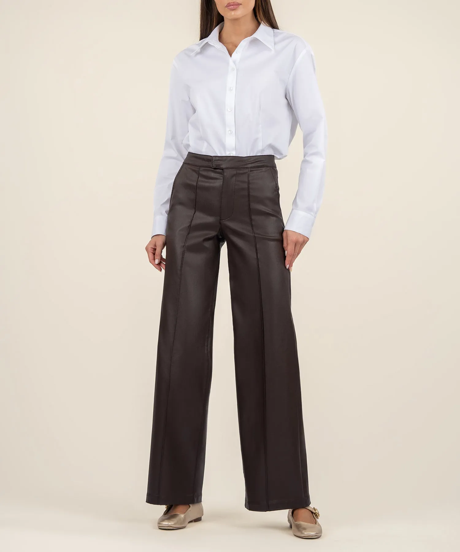 Jodi Coated High Rise Wide Leg - FINAL SALE