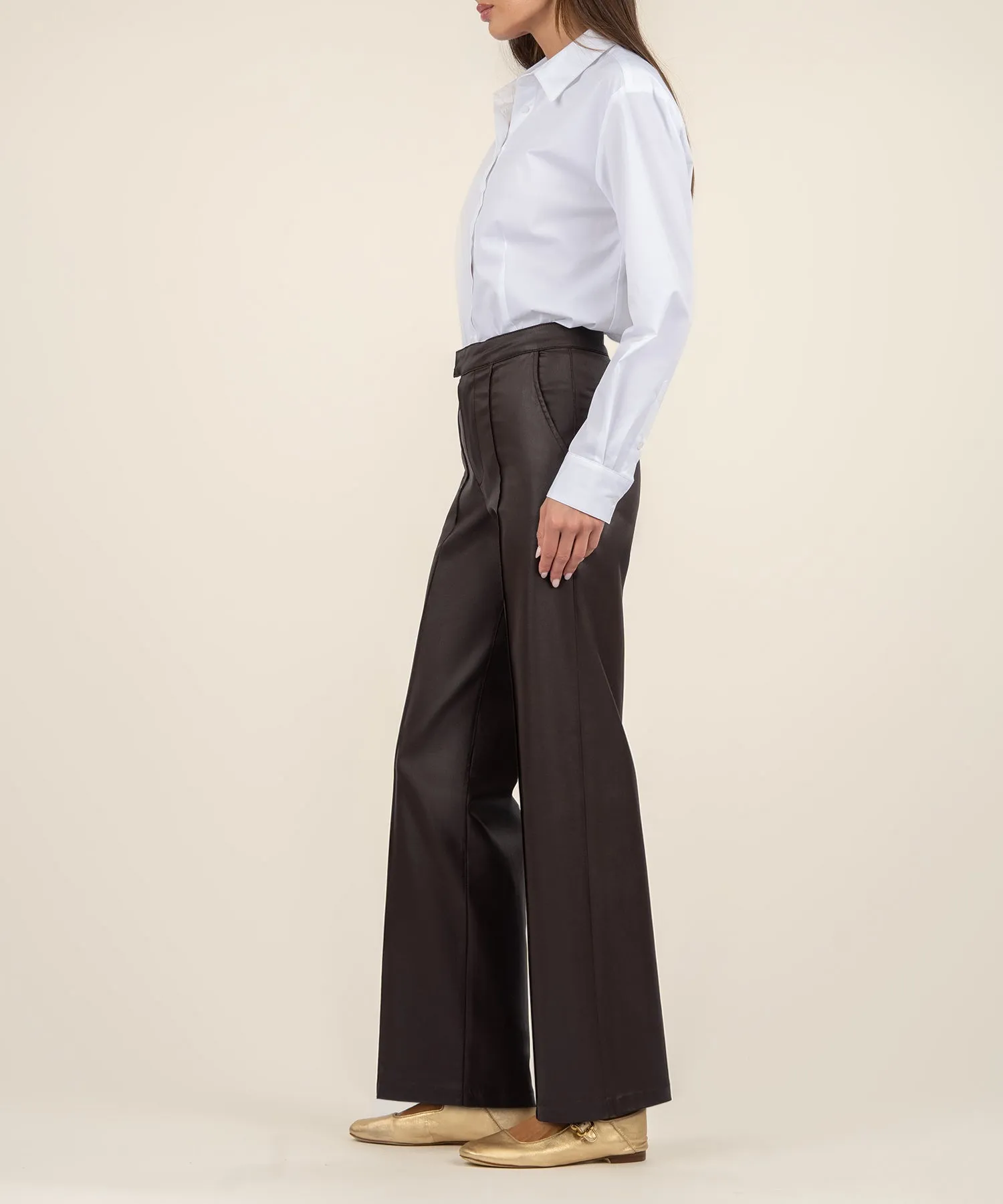 Jodi Coated High Rise Wide Leg - FINAL SALE