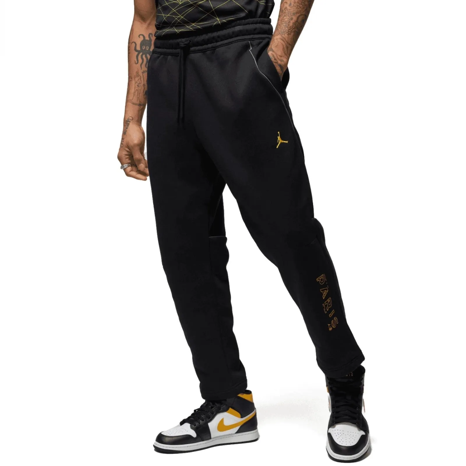Jordan x PSG Casual Fleece fanwear presentation tracksuit 2023 black - Jordan