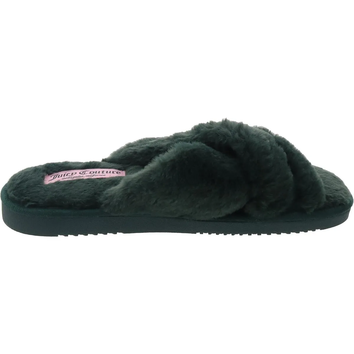 Juicy Couture Womens JCJOVIE Criss-Cross Faux Fur Slide Slippers