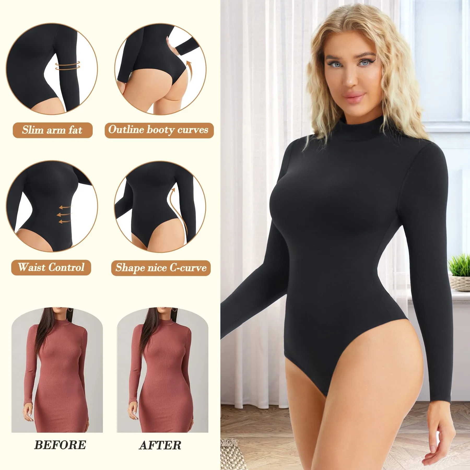 Junlan Tummy Control Sexy Jumpsuit Thong  Shapewear