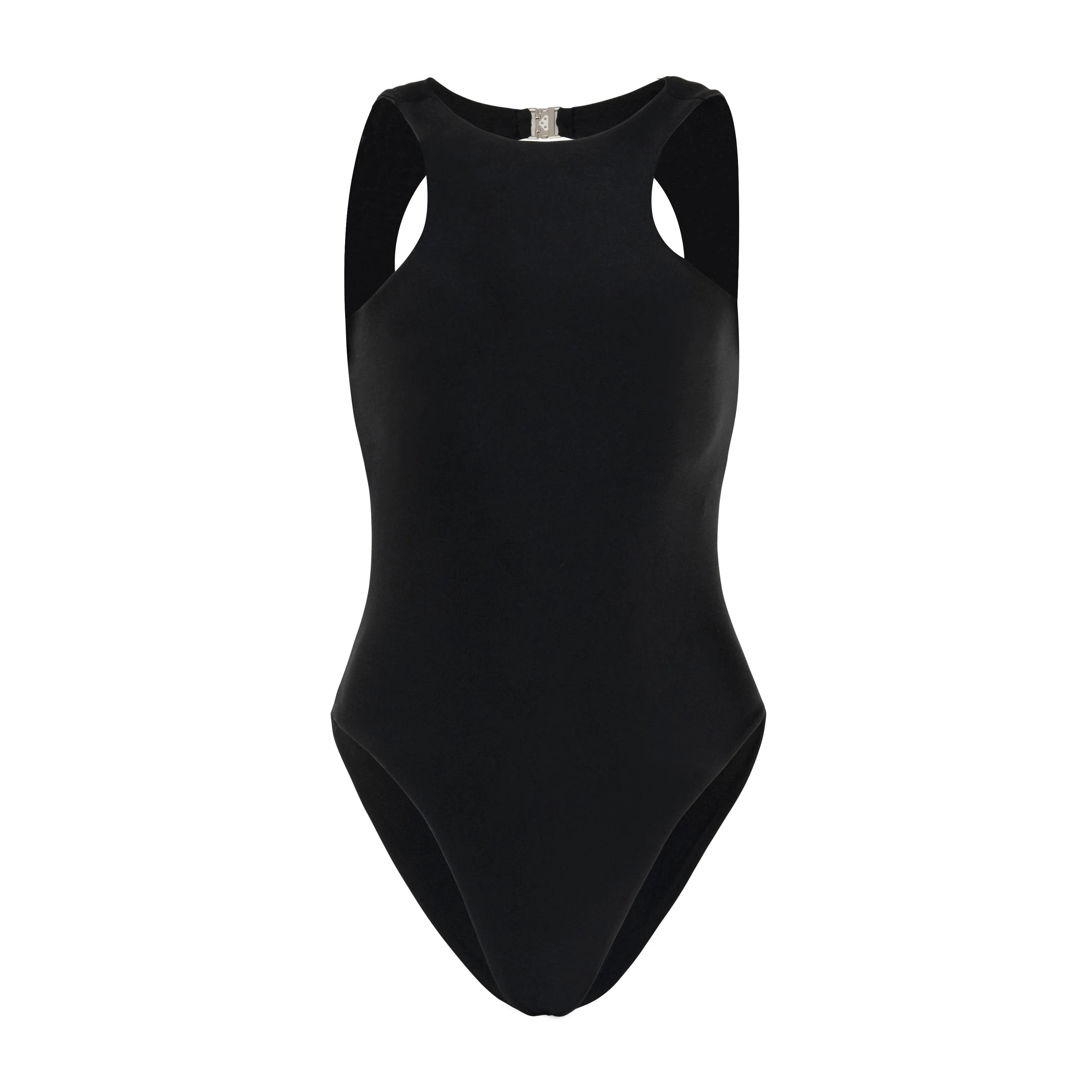 JUPITER Open-Back Recycled One-Piece Swimsuit in Black