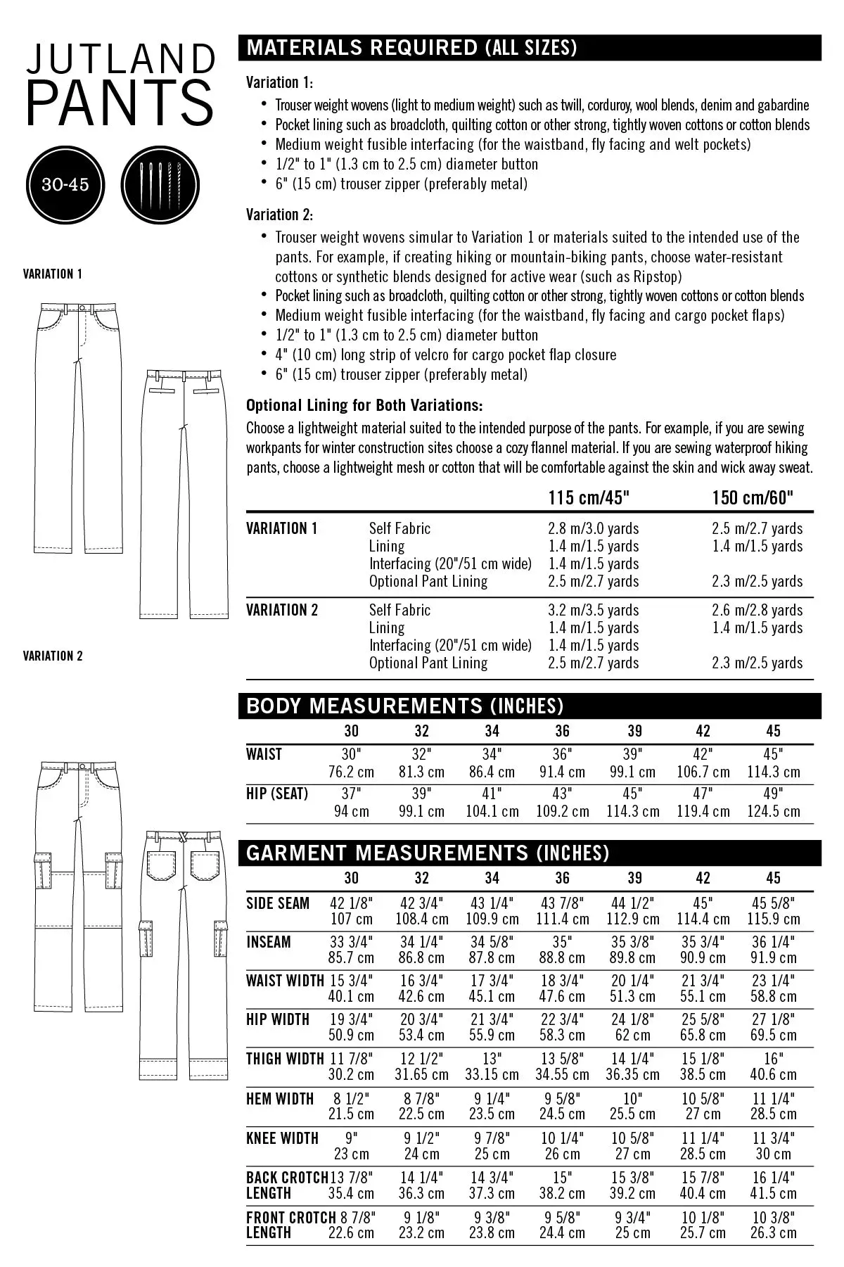 JUTLAND PANTS • Pattern