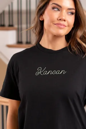 KanCan Ryan Boyfriend Graphic Tee - Black