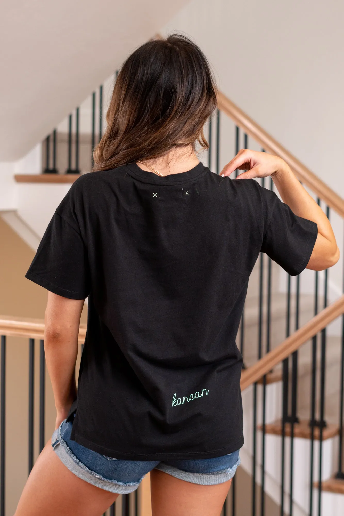 KanCan Ryan Boyfriend Graphic Tee - Black