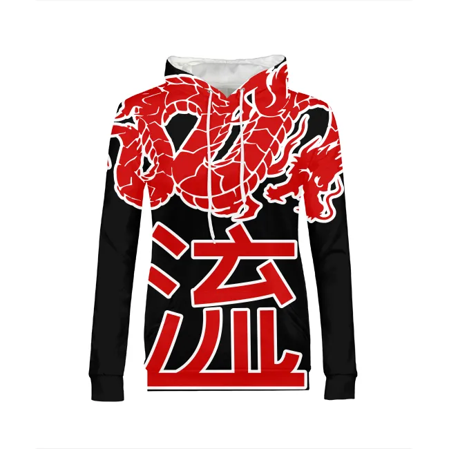 Kanji Japanese dragon Womens All-Over Print Hoodie
