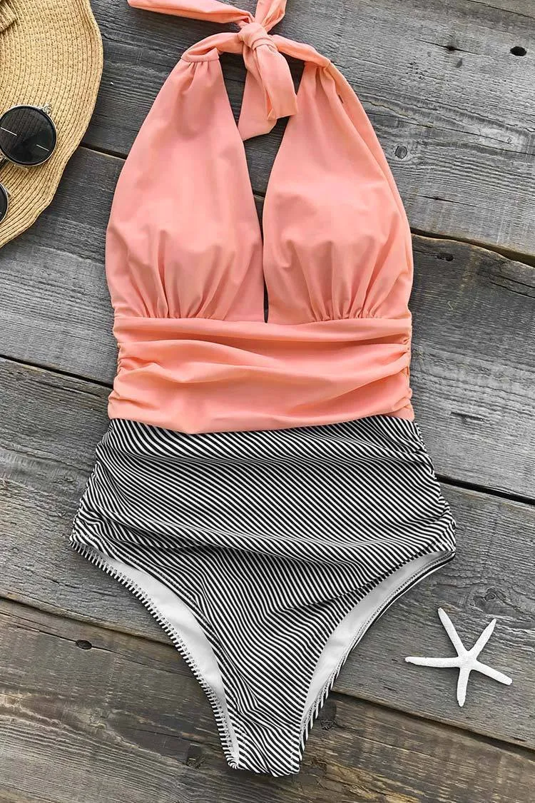 Keeping You Accompanied Stripe One Piece Swimsuit