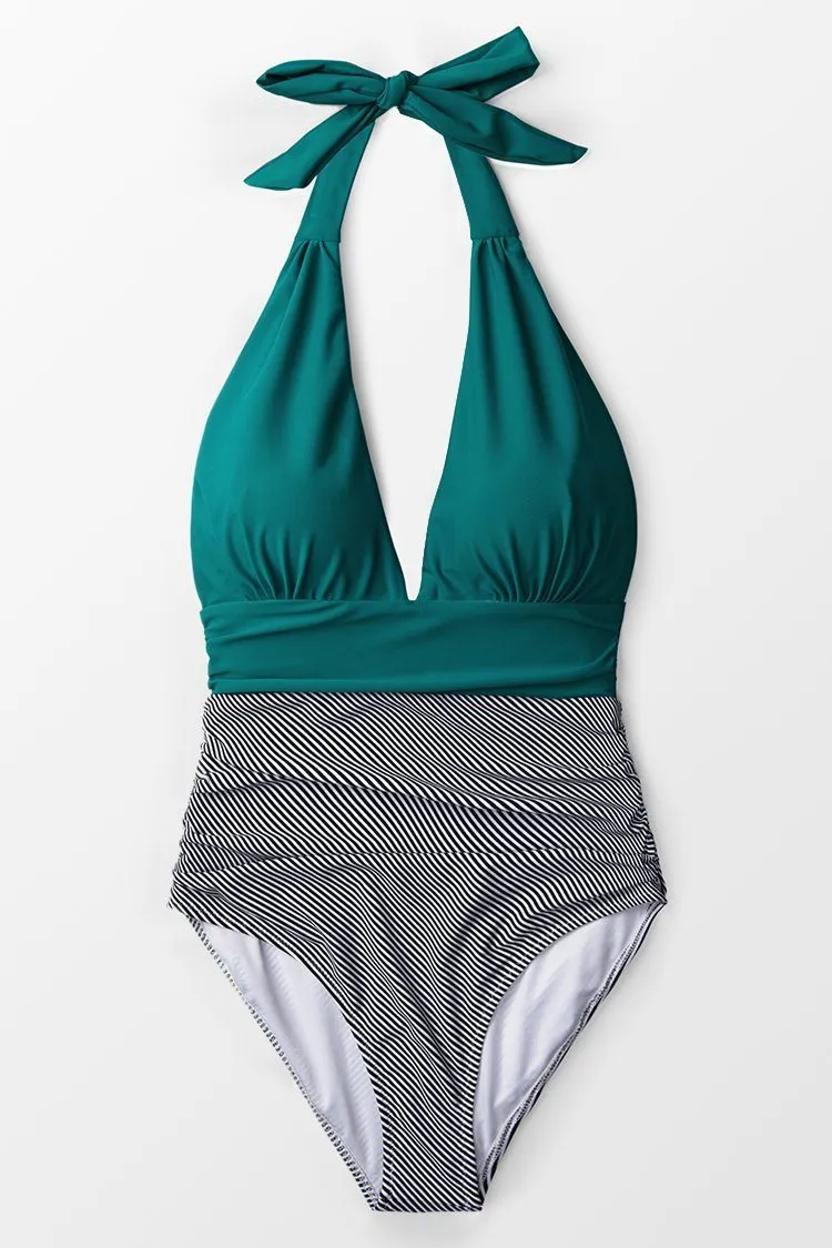 Keeping You Accompanied Stripe One Piece Swimsuit