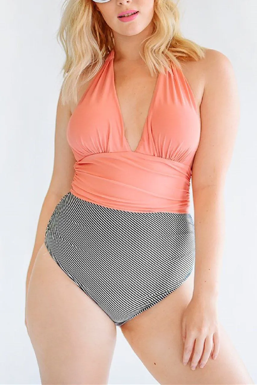Keeping You Accompanied Stripe One Piece Swimsuit