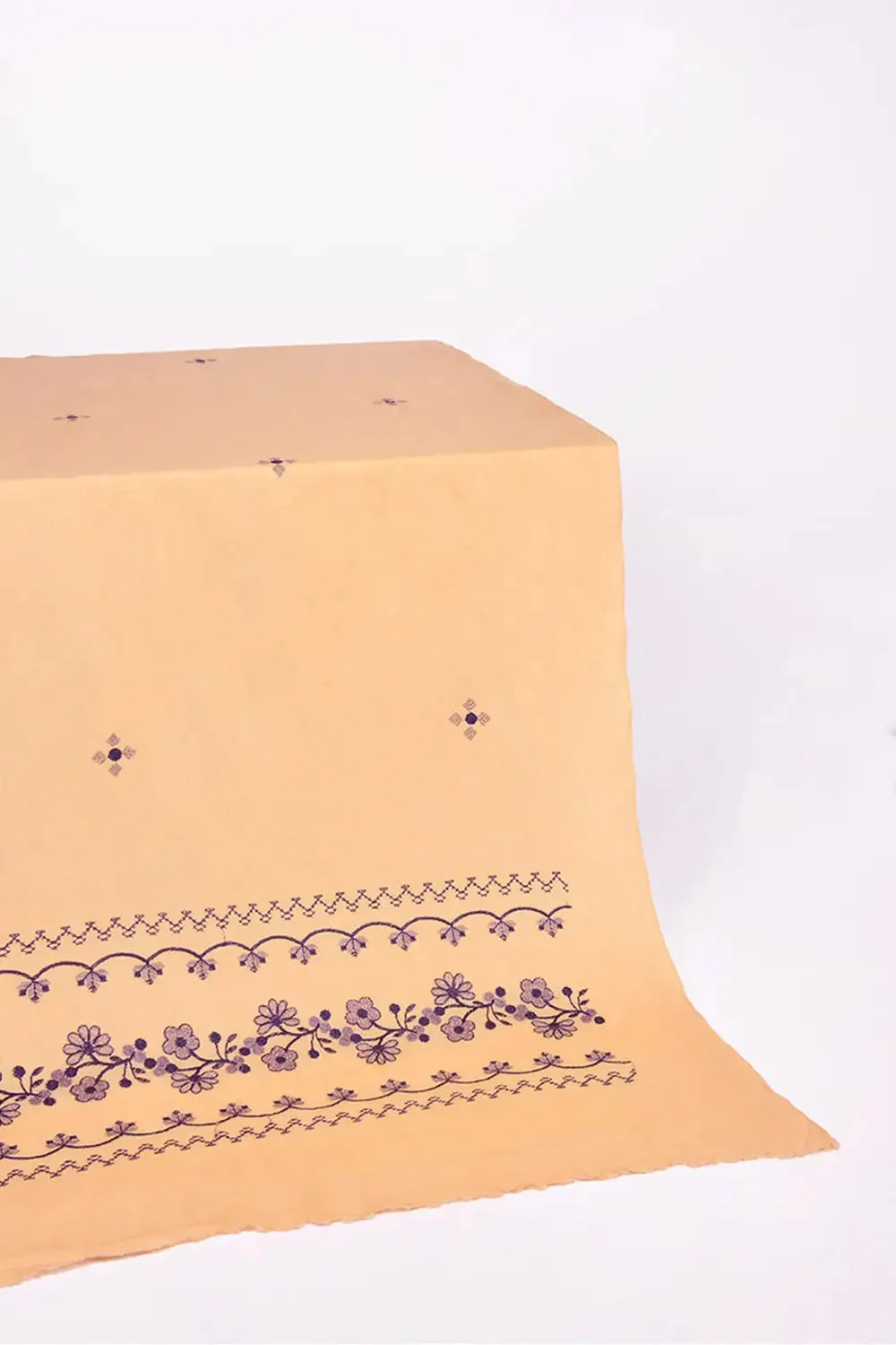 KHAS STORES - Embroidered Shawl-5 Mustard