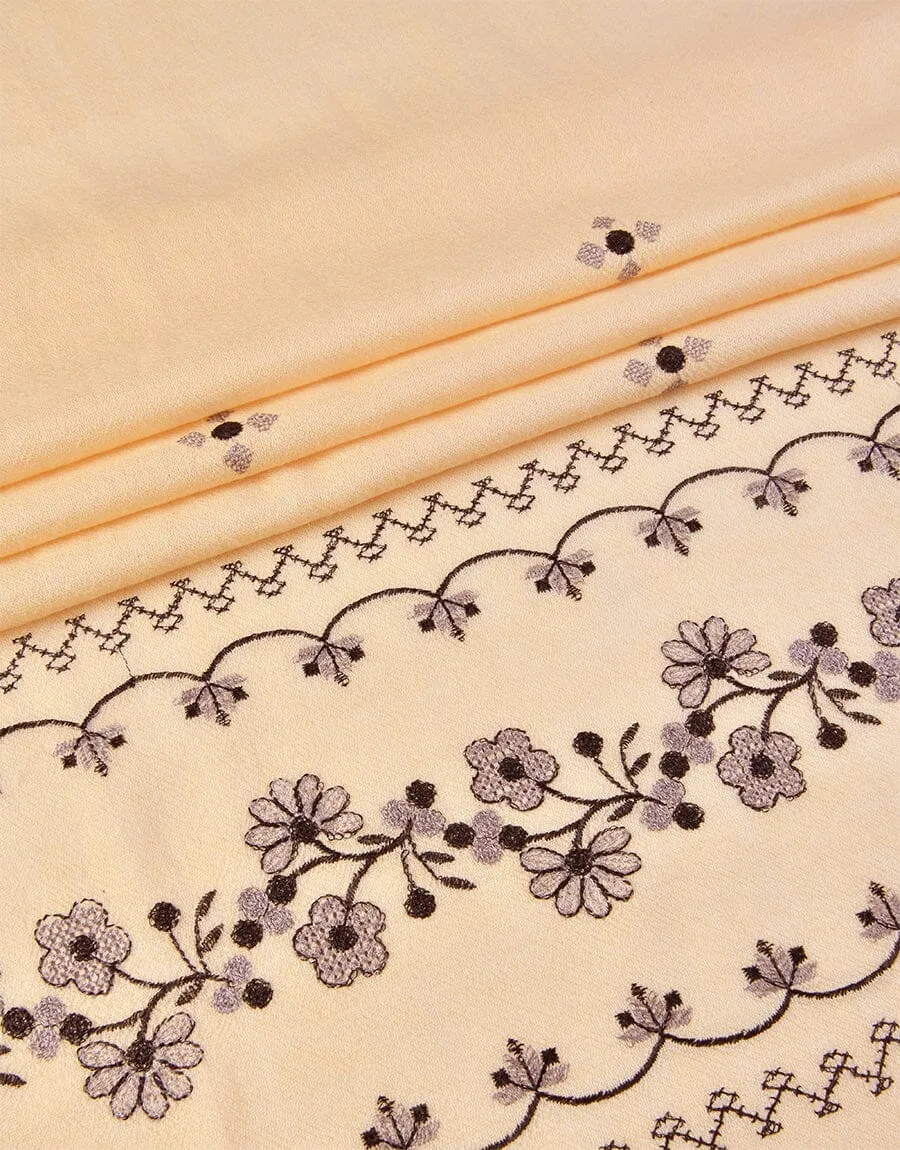 KHAS STORES - Embroidered Shawl-5 Off White