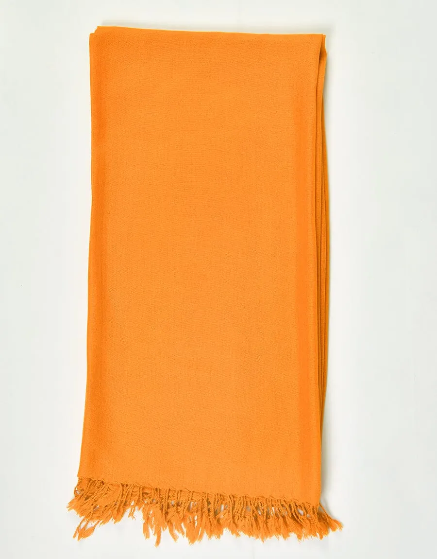 KHAS STORES - Plain Wool Shawl-Mustard