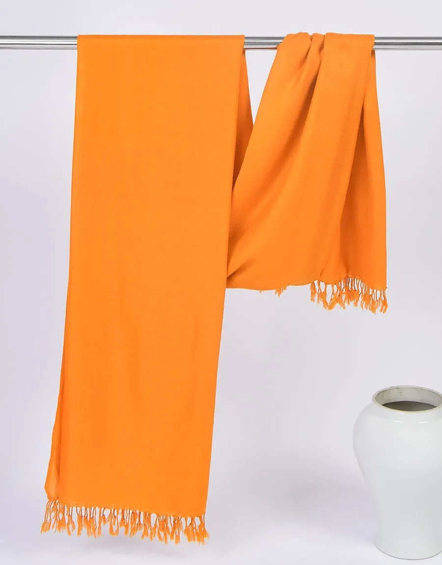 KHAS STORES - Plain Wool Shawl-Mustard