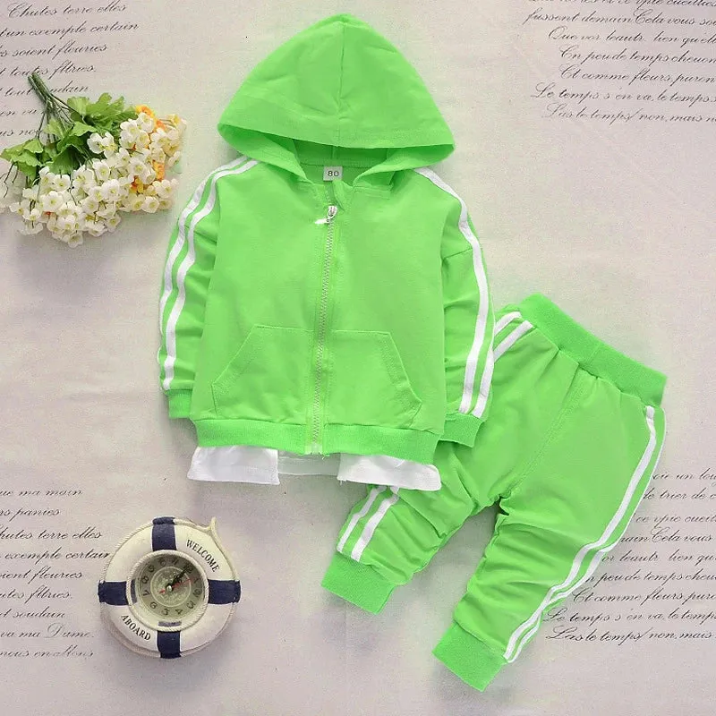 Kids Hooded T Shirt 2pcs Tracksuits