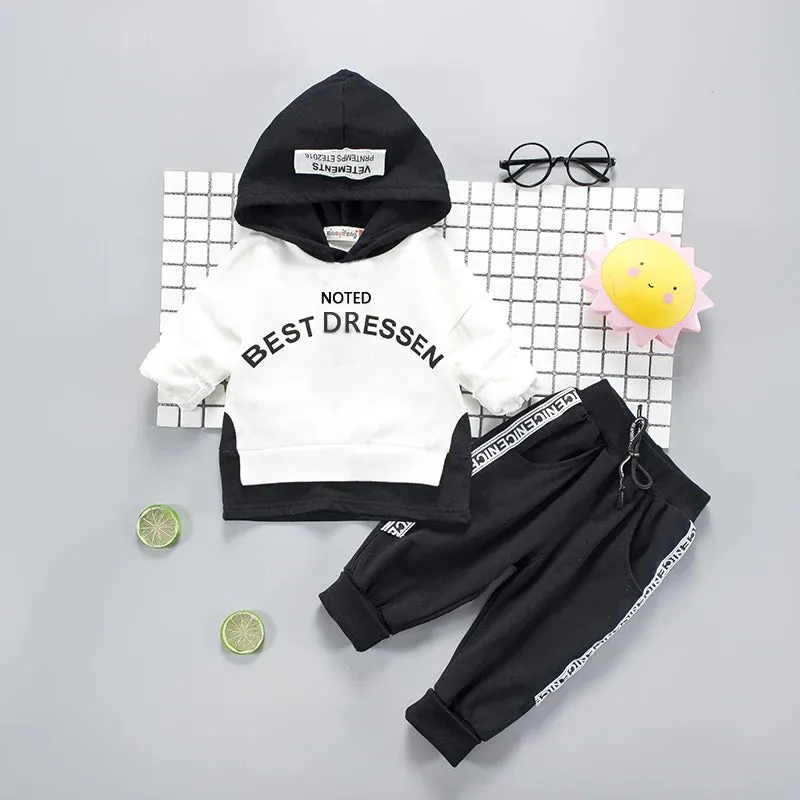 Kids Hooded T Shirt 2pcs Tracksuits