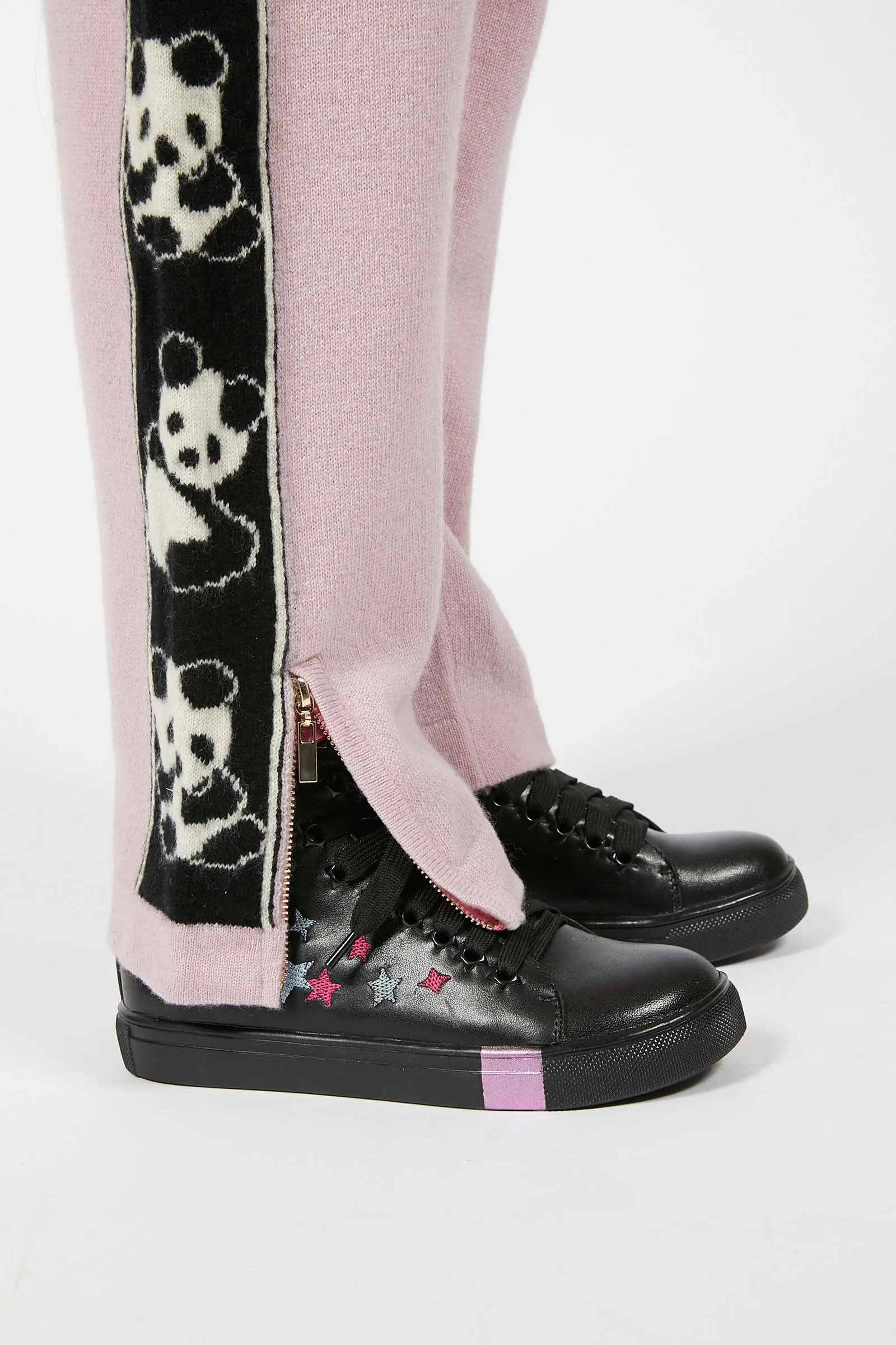 Kids Panda Cashmere Track Pants