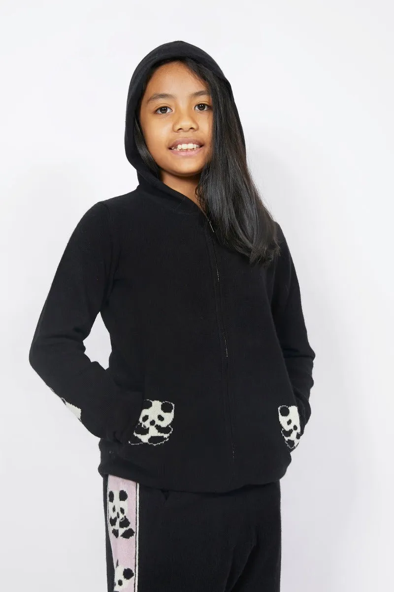 Kids Panda Cashmere Zip Hoodie