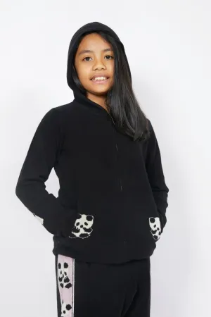 Kids Panda Cashmere Zip Hoodie