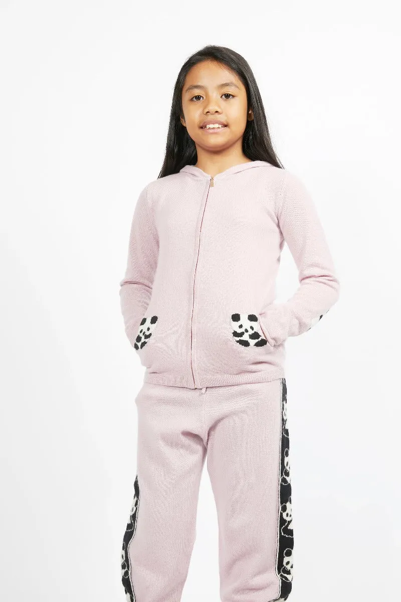 Kids Panda Cashmere Zip Hoodie