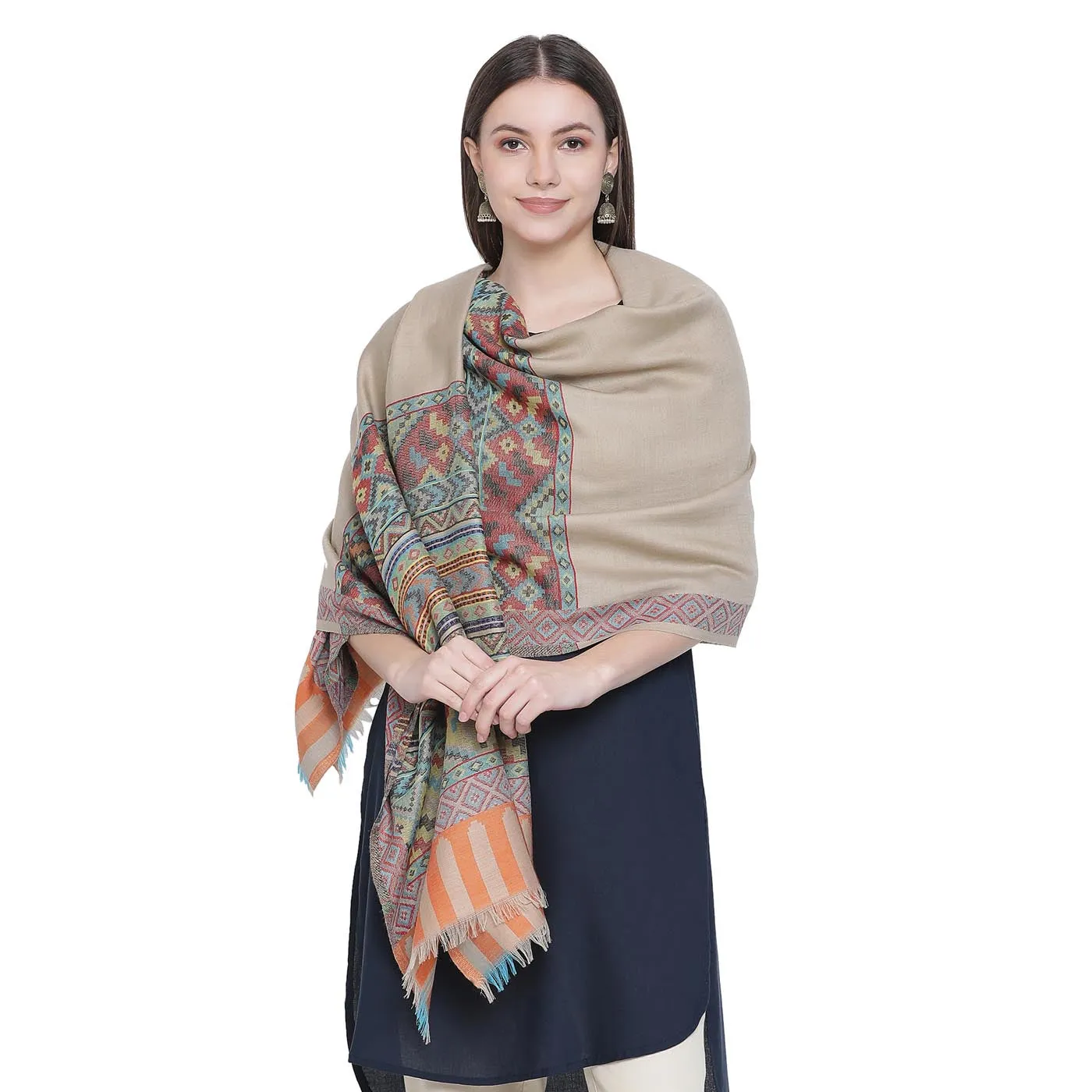 Kullu Jacquard Woolen Shawl