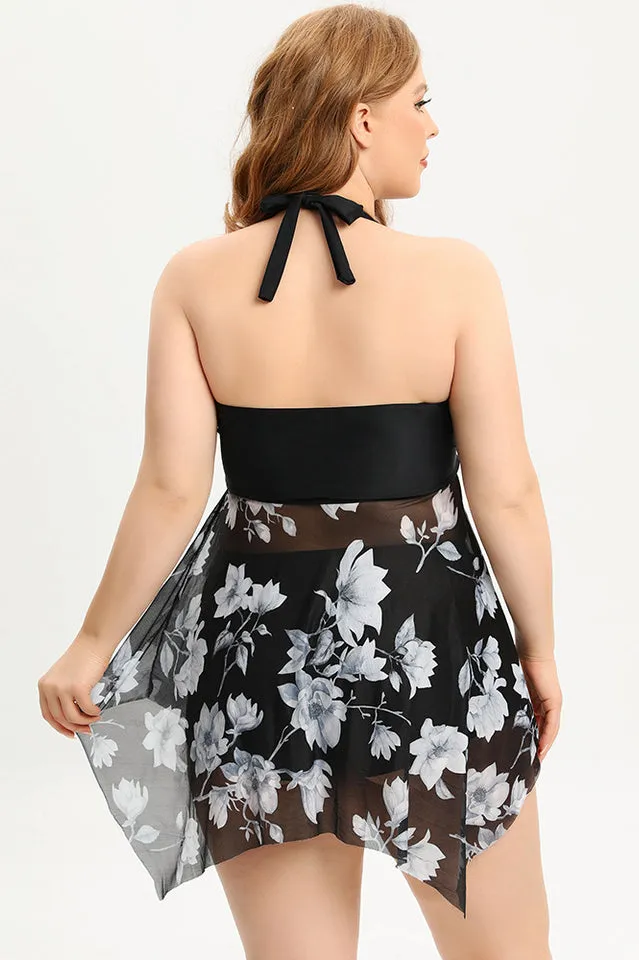(L-5XL) Plus Size Tankini Swimsuit