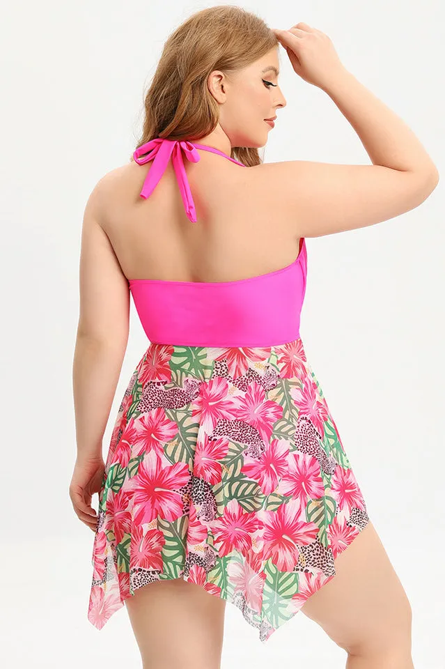 (L-5XL) Plus Size Tankini Swimsuit