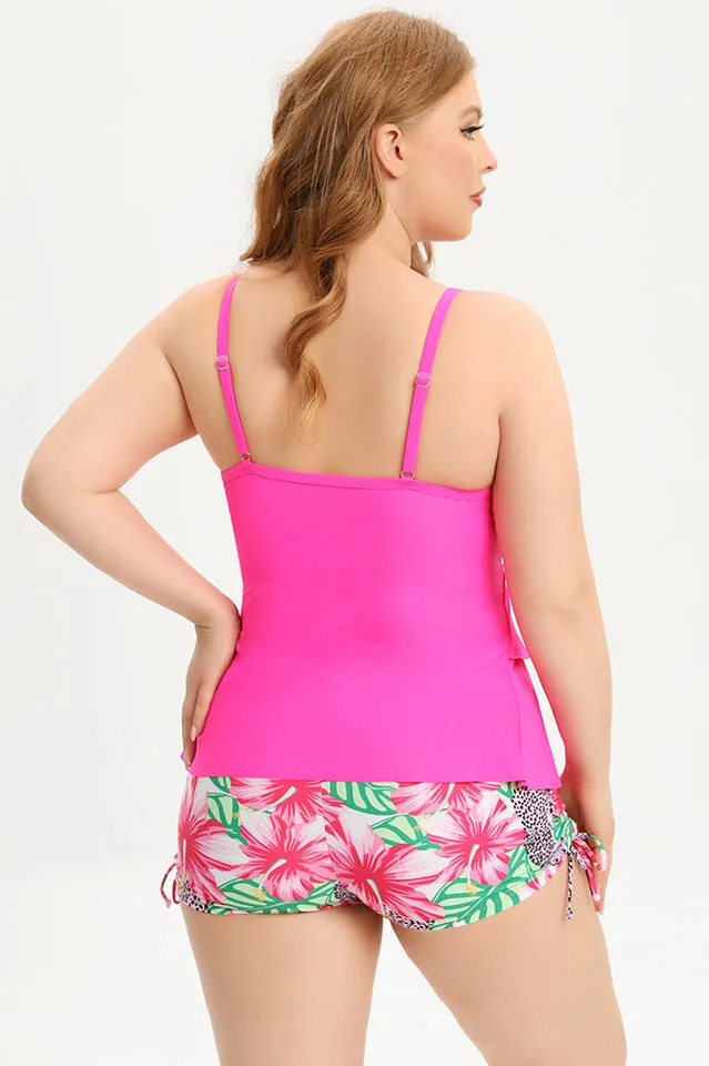 (L-5XL) Plus Size Tankini Swimsuit