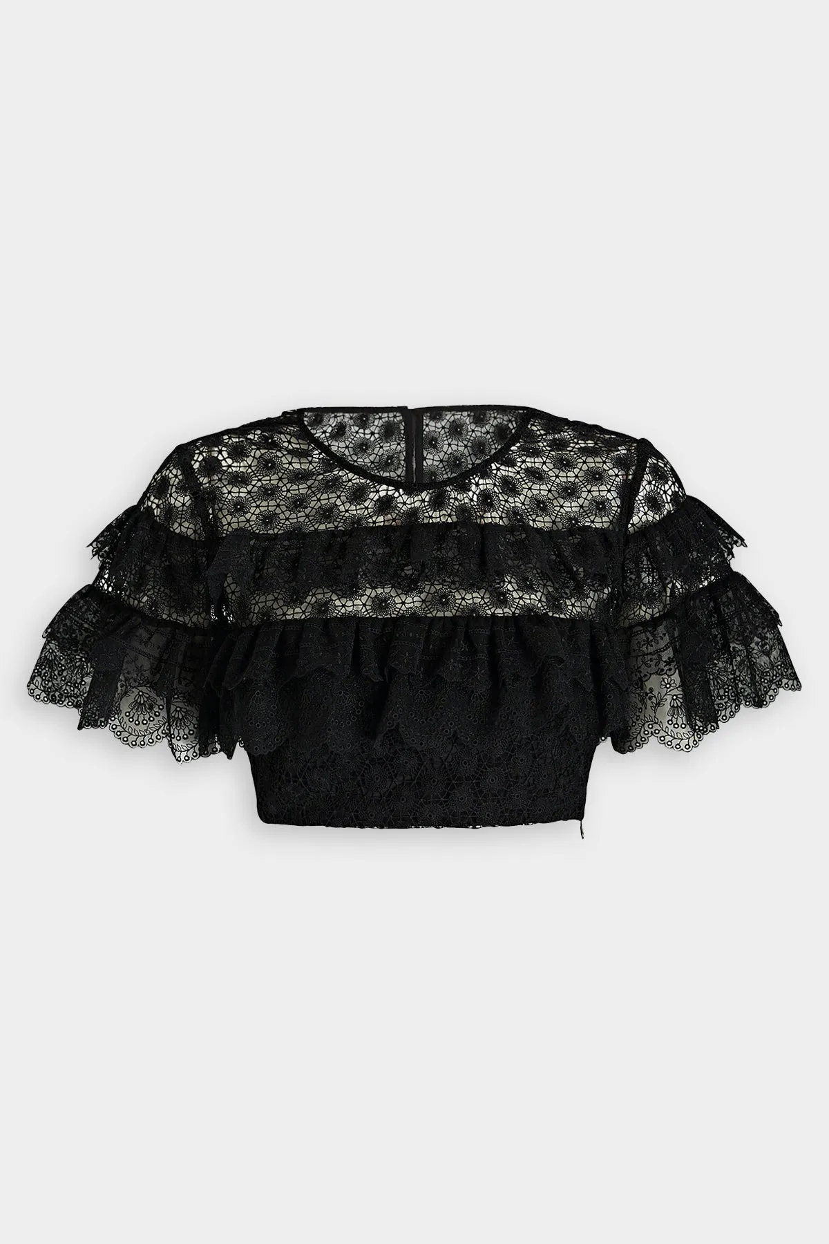 Lace Choli Honeycomb Top in Black