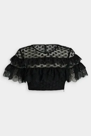 Lace Choli Honeycomb Top in Black