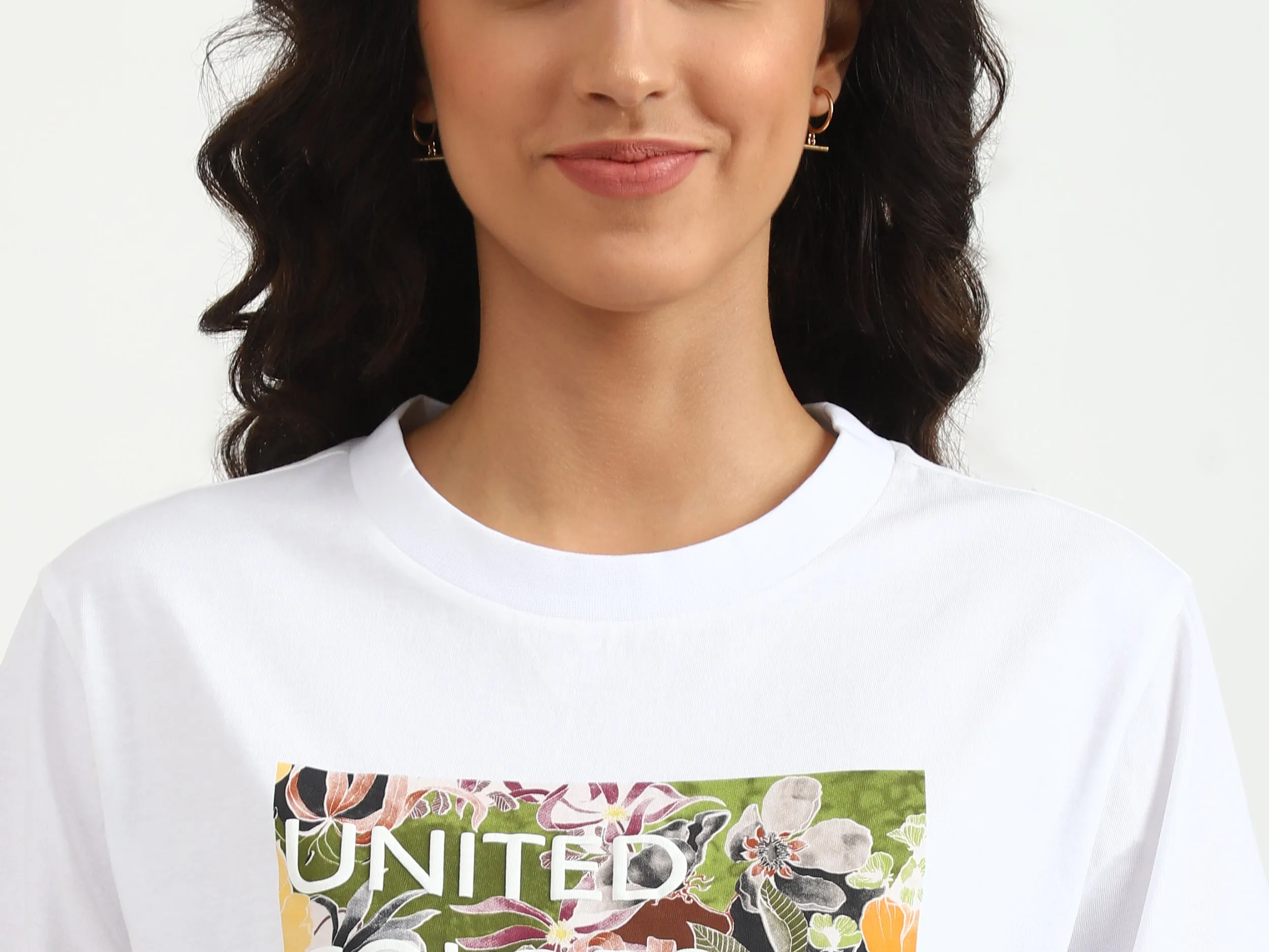 Ladies Round Neck Printed T-Shirt