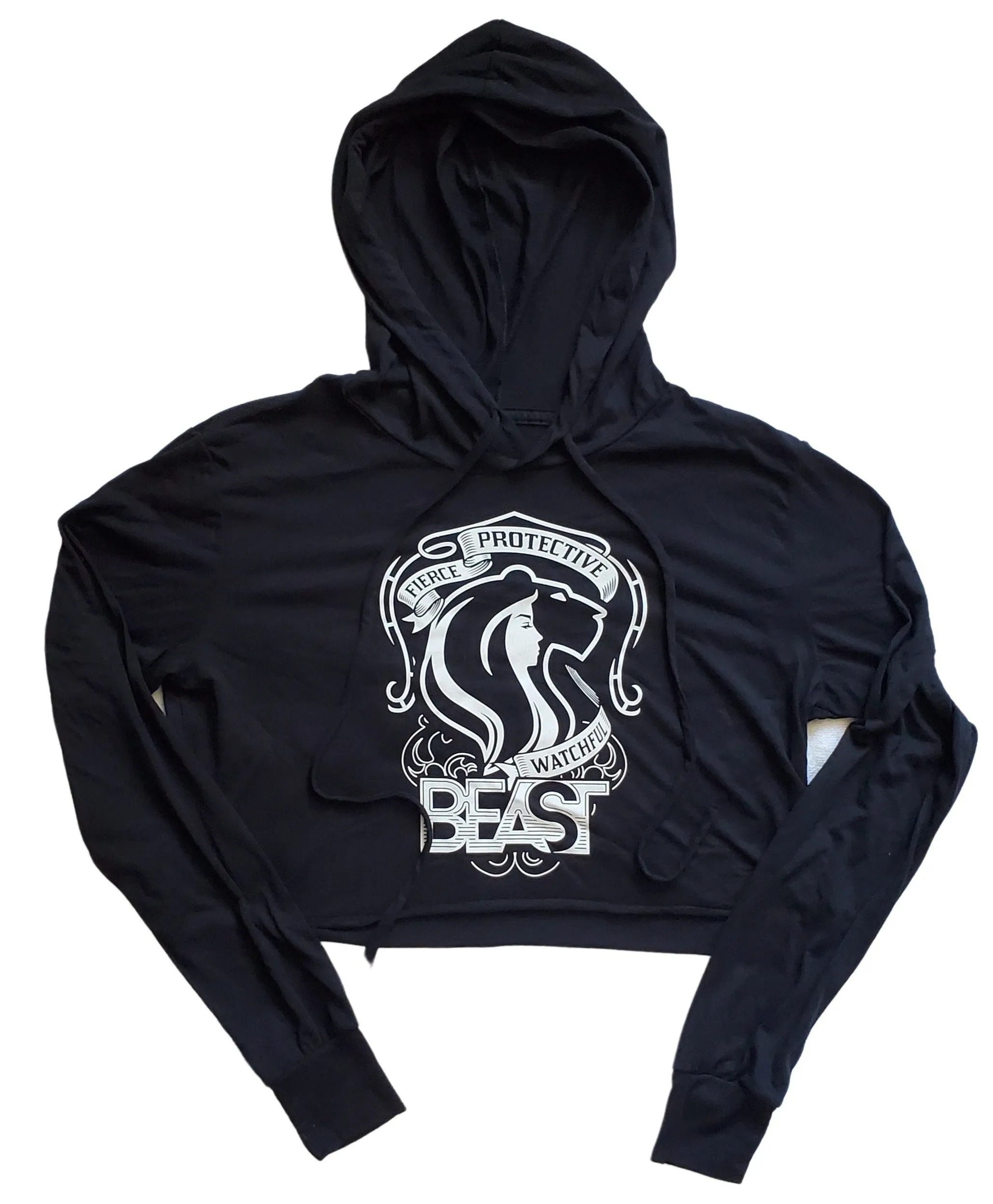 Lady Lioness Black Crop Top Hoodie
