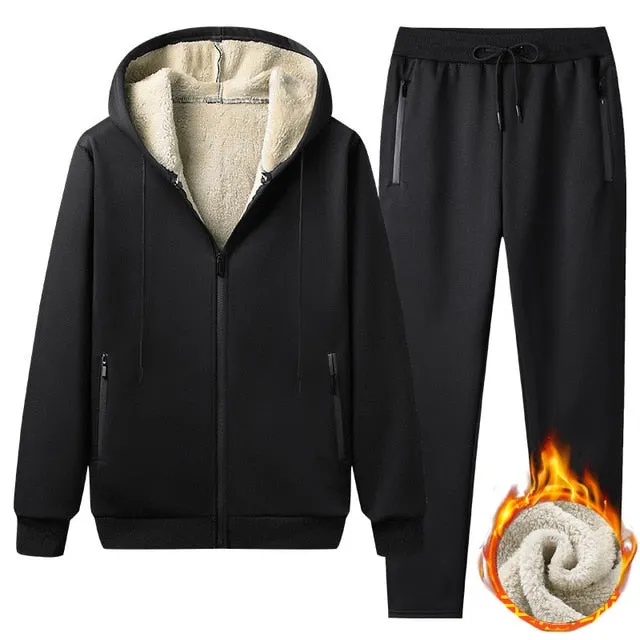 Lamb Cashmere Hoodie Pant Warmy Tracksuit Sets For Men Women
