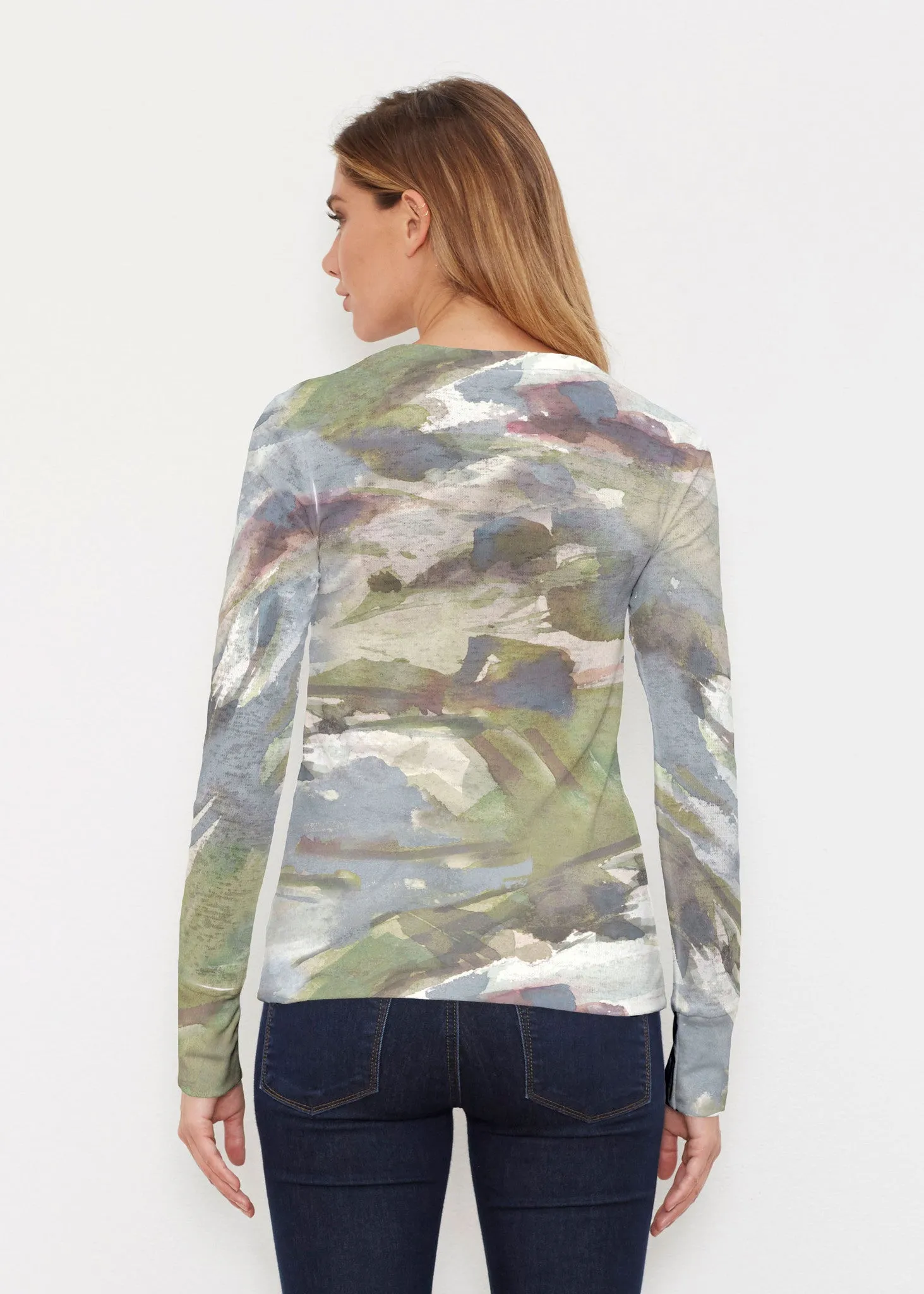 Landscape Green (15033) ~ Thermal Long Sleeve Crew Shirt