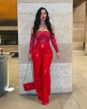 Latex & Lace Pant Set