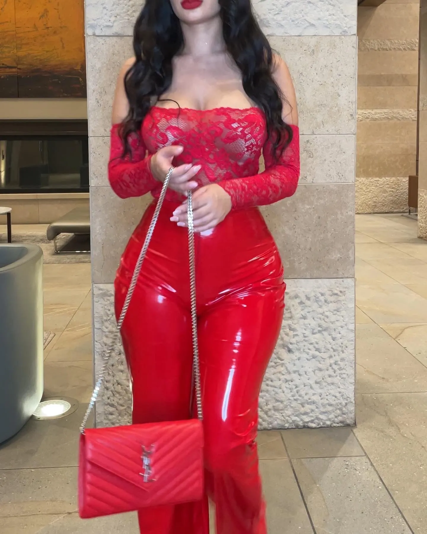 Latex & Lace Pant Set
