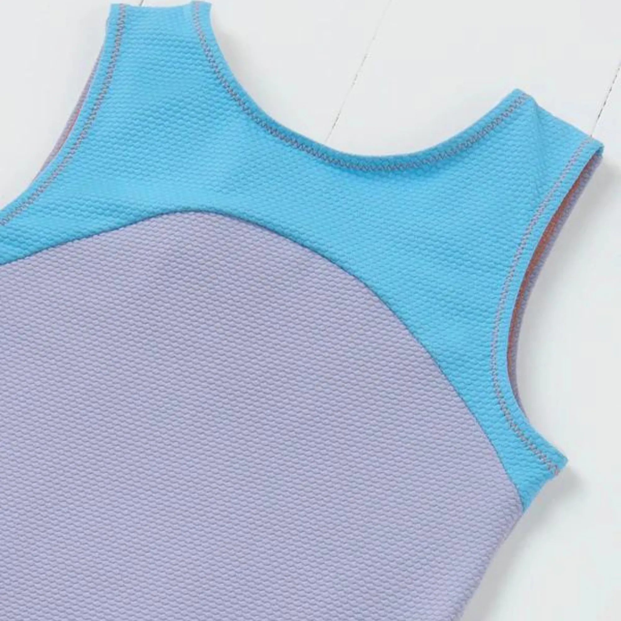 Lavender Ribbed Kids Swimsuit