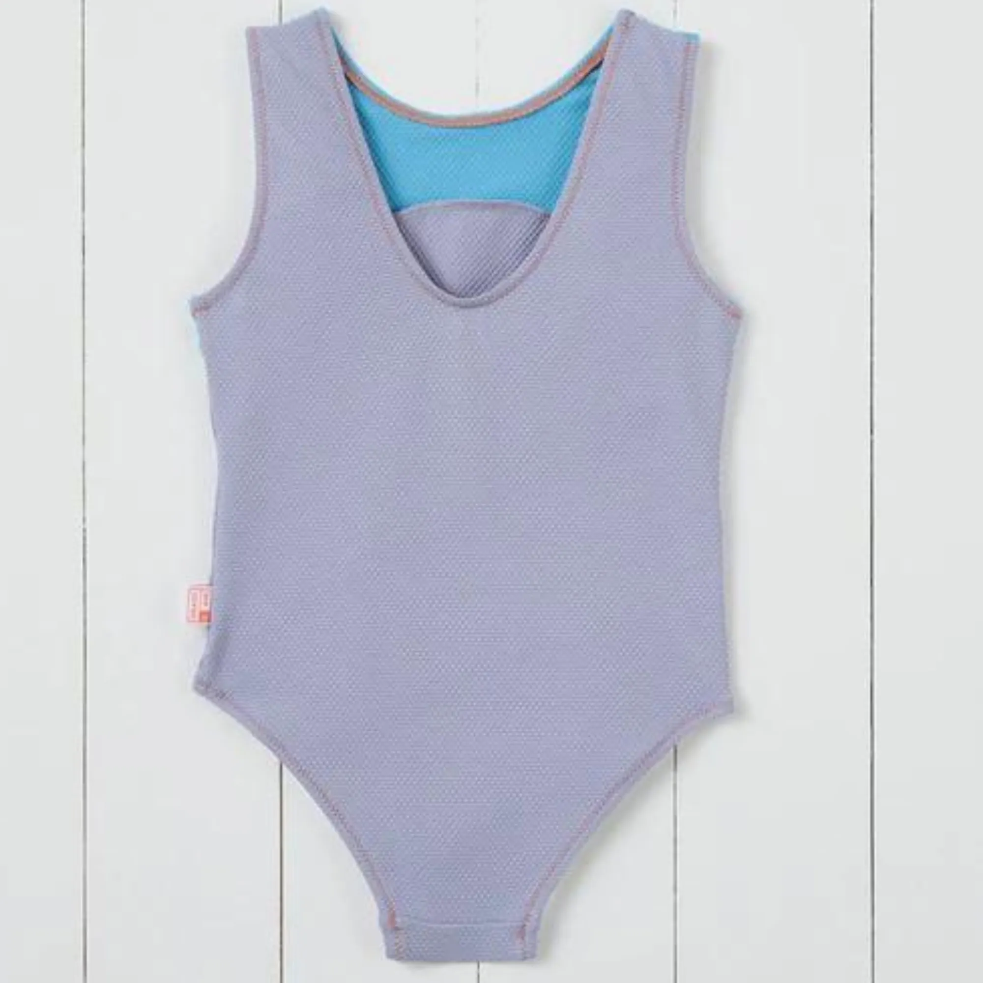 Lavender Ribbed Kids Swimsuit