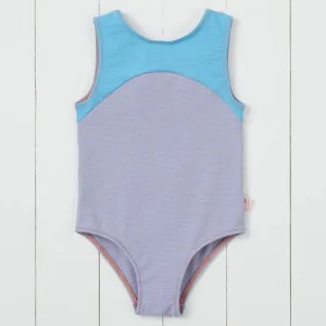 Lavender Ribbed Kids Swimsuit