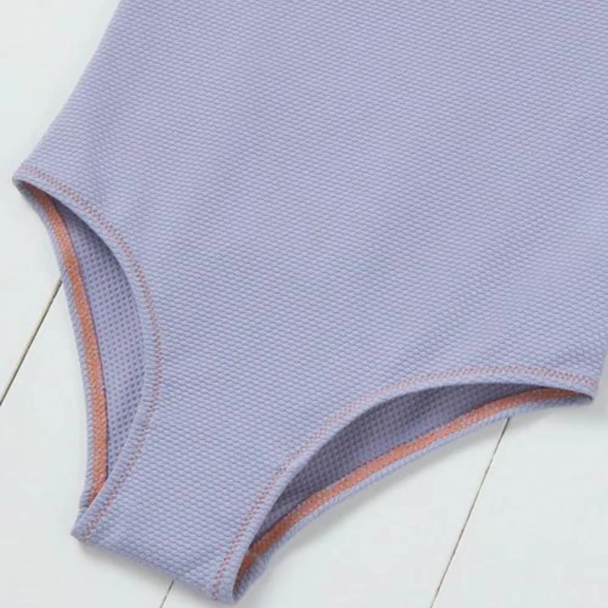 Lavender Ribbed Kids Swimsuit