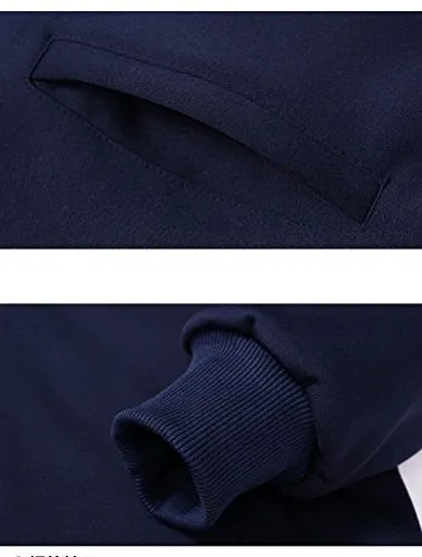 Lavnis Men's Casual Tracksuit Full Zip Running Jogging Athletic Sports Jacket and Pants Set Blue 2XL