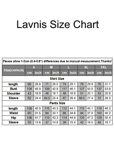 Lavnis Men's Casual Tracksuit Long Sleeve Running Jogging Athletic Sports Shirts and Pants Set M Red