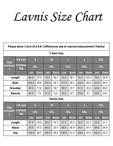 Lavnis Men's Casual Tracksuit Short Sleeve Running Jogging Athletic Sports T-Shirts and Shorts Suit Set Red S