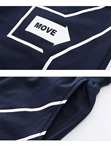 Lavnis Men's Casual Tracksuit T-Shirts and Shorts Running Jogging Athletic Sports Set Blue L