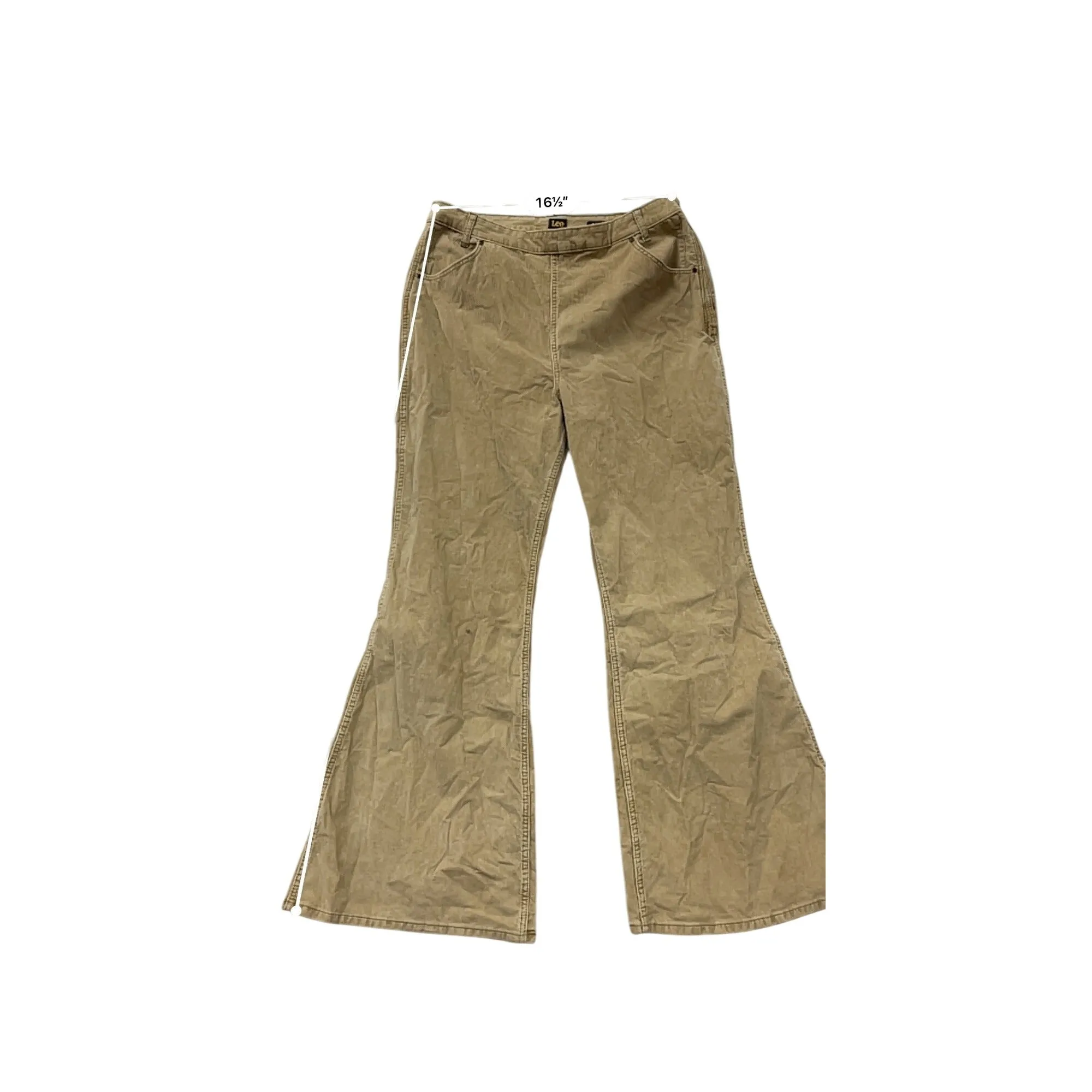Lee High Rise Flare Corduroy Pants 34x34 Beige #8139