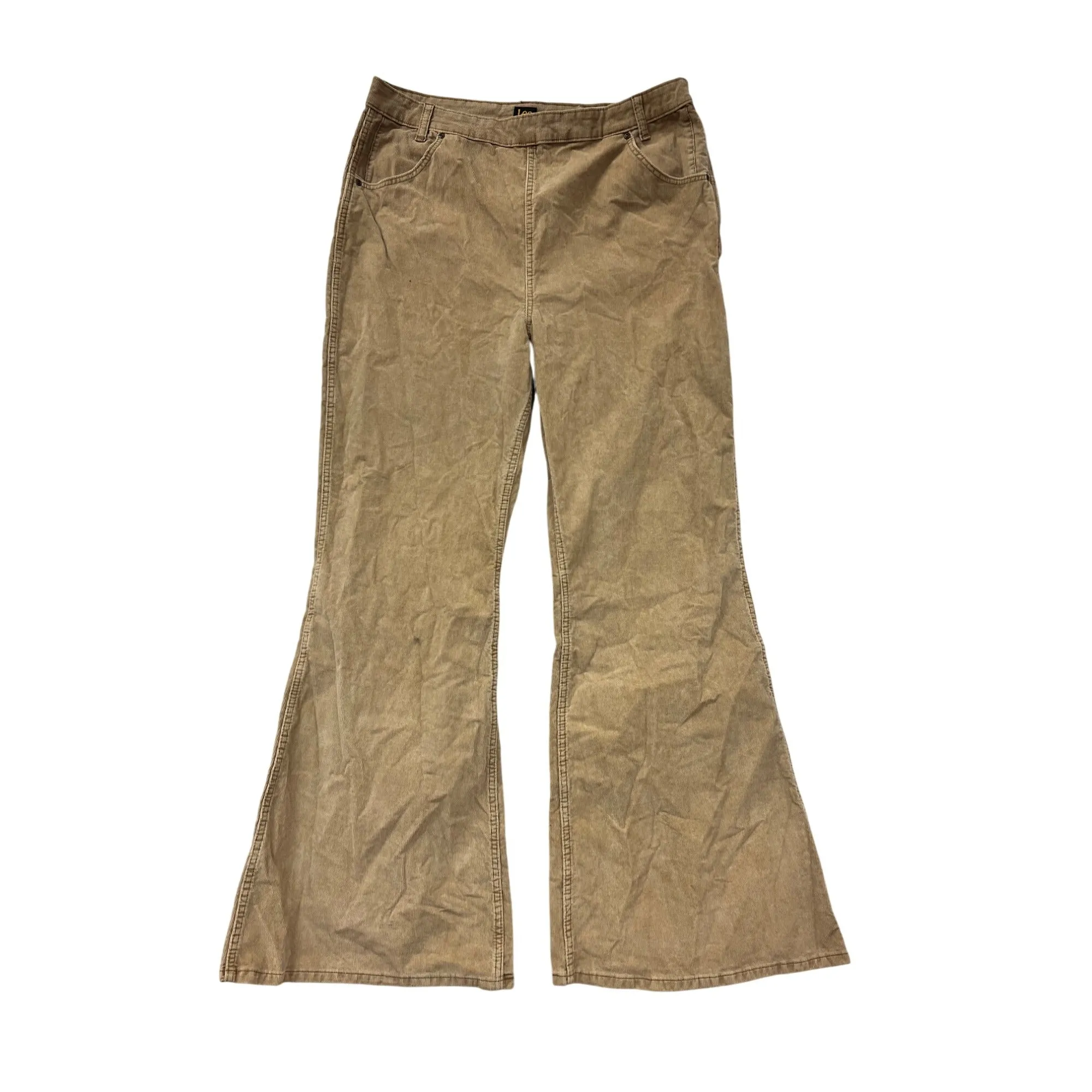 Lee High Rise Flare Corduroy Pants 34x34 Beige #8139