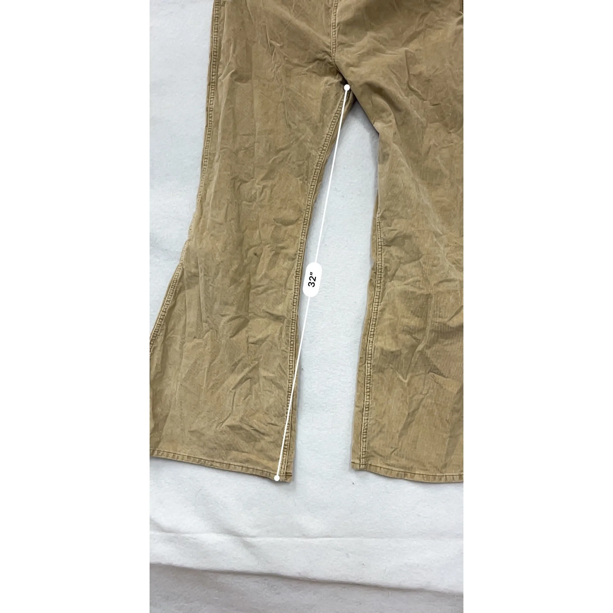 Lee High Rise Flare Corduroy Pants 34x34 Beige #8139